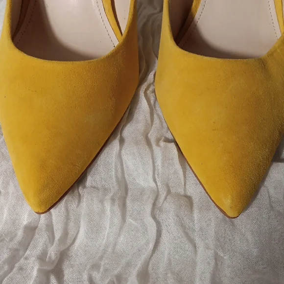 Nine West Yellow Suede Heels - Picture 3 of 8